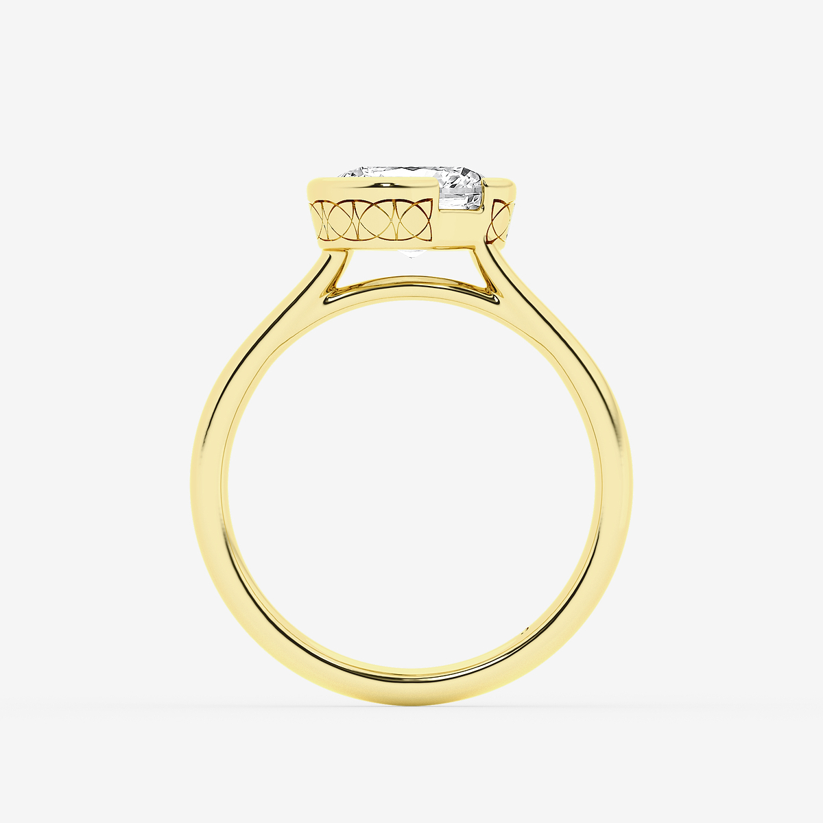 Additional Image 1 for  2 ctw Elongated Cushion Lab Grown Diamond Bezel Set Solitaire Engagement Ring