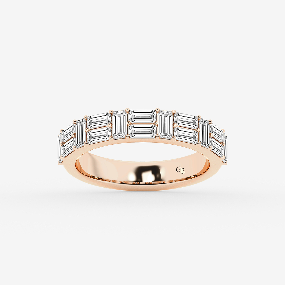 1 1/3 ctw Baguette Lab Grown Diamond Double Row Ring
