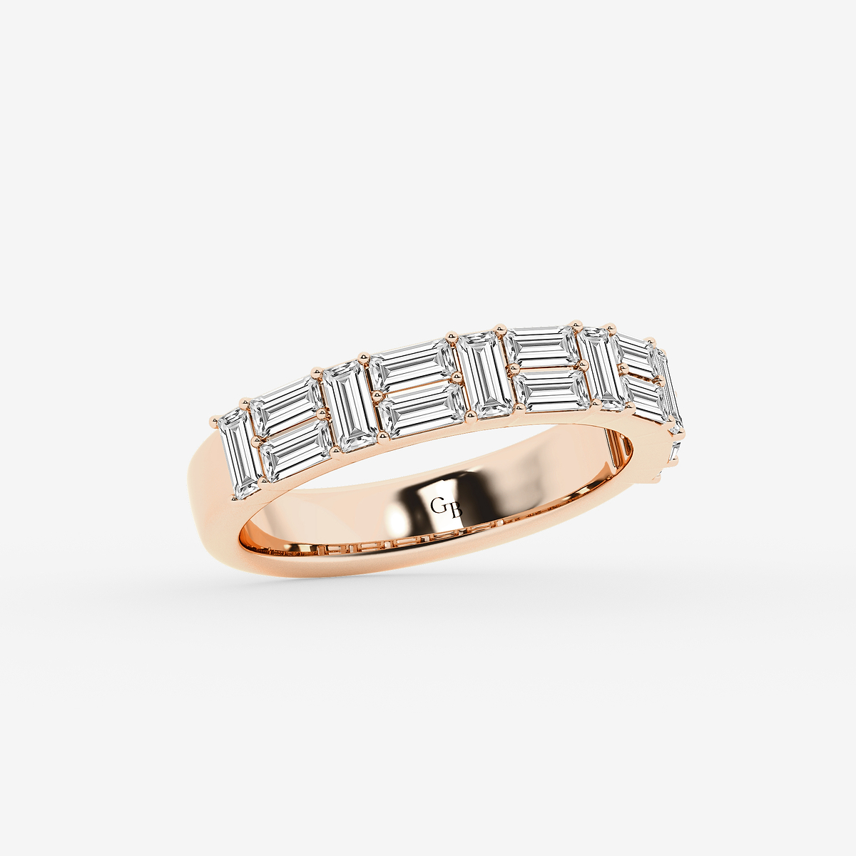 Additional Image 1 for  1 1/3 ctw Baguette Lab Grown Diamond Double Row Ring