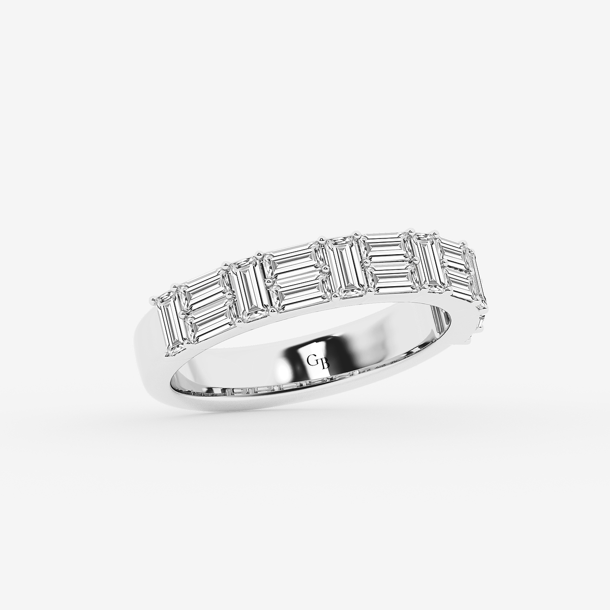 Additional Image 1 for  1 1/3 ctw Baguette Lab Grown Diamond Double Row Ring