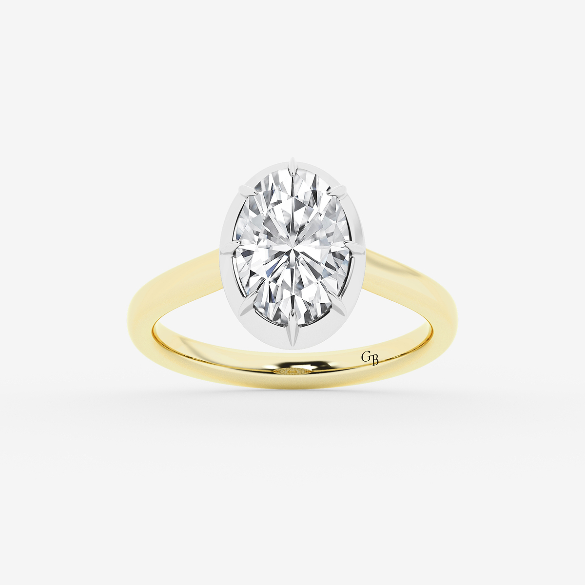 2 1/3 ctw Oval Lab Grown Diamond Georgian Prong Setting Side Stone Engagement Ring