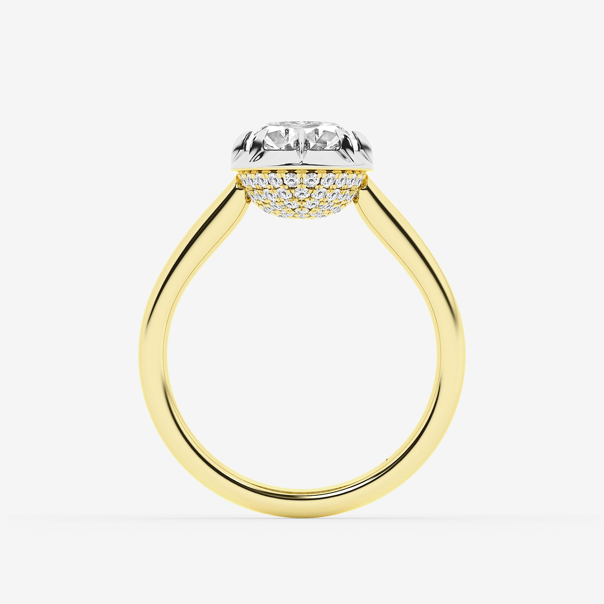 Additional Image 1 for  2 1/3 ctw Oval Lab Grown Diamond Georgian Prong Setting Side Stone Engagement Ring