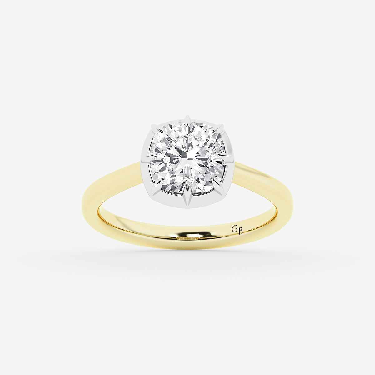 2 1/3 ctw Cushion Lab Grown Diamond Georgian Prong Setting Side Stone Engagement Ring