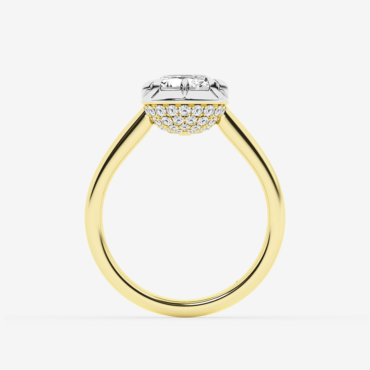 Additional Image 1 for  2 1/3 ctw Cushion Lab Grown Diamond Georgian Prong Setting Side Stone Engagement Ring