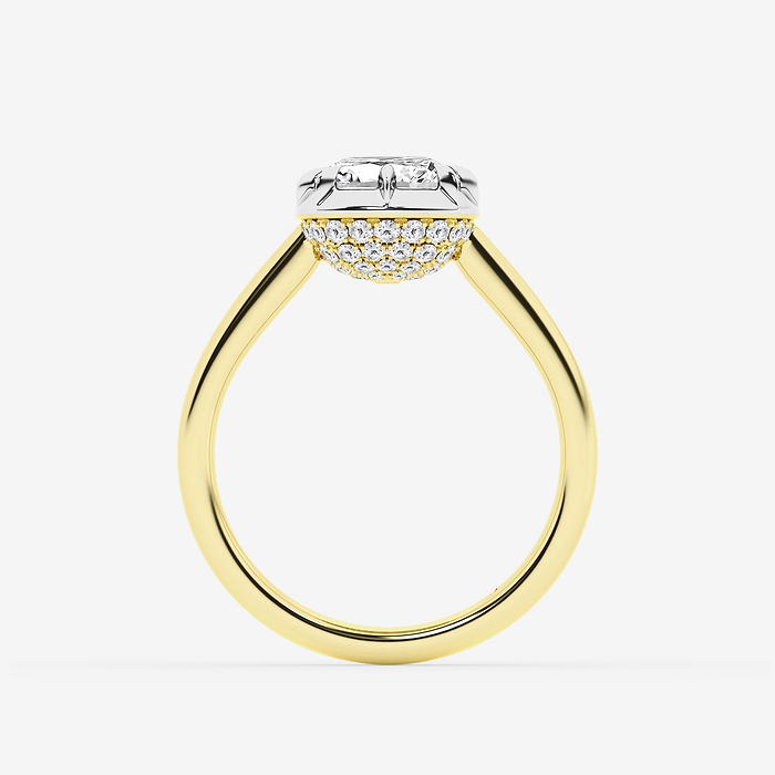 Sophia - 2 1/3 ctw Cushion Lab Grown Diamond Georgian Prong Setting Side Stone Engagement Ring