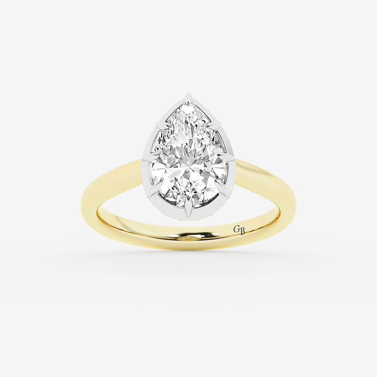 2 1/3 ctw Pear Lab Grown Diamond Georgian Prong Setting Side Stone Engagement Ring
