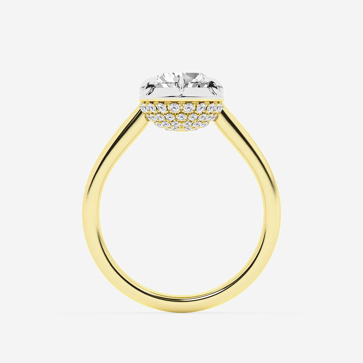 Additional Image 1 for  2 1/3 ctw Pear Lab Grown Diamond Georgian Prong Setting Side Stone Engagement Ring