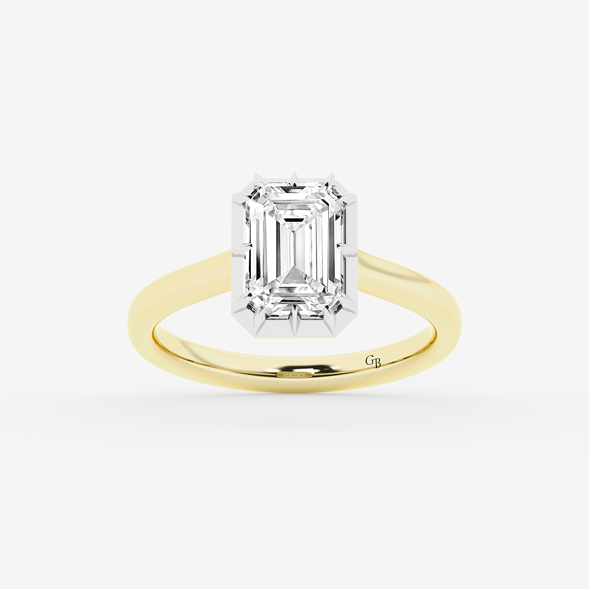 2 1/3 ctw Emerald Lab Grown Diamond Georgian Prong Setting Side Stone Engagement Ring