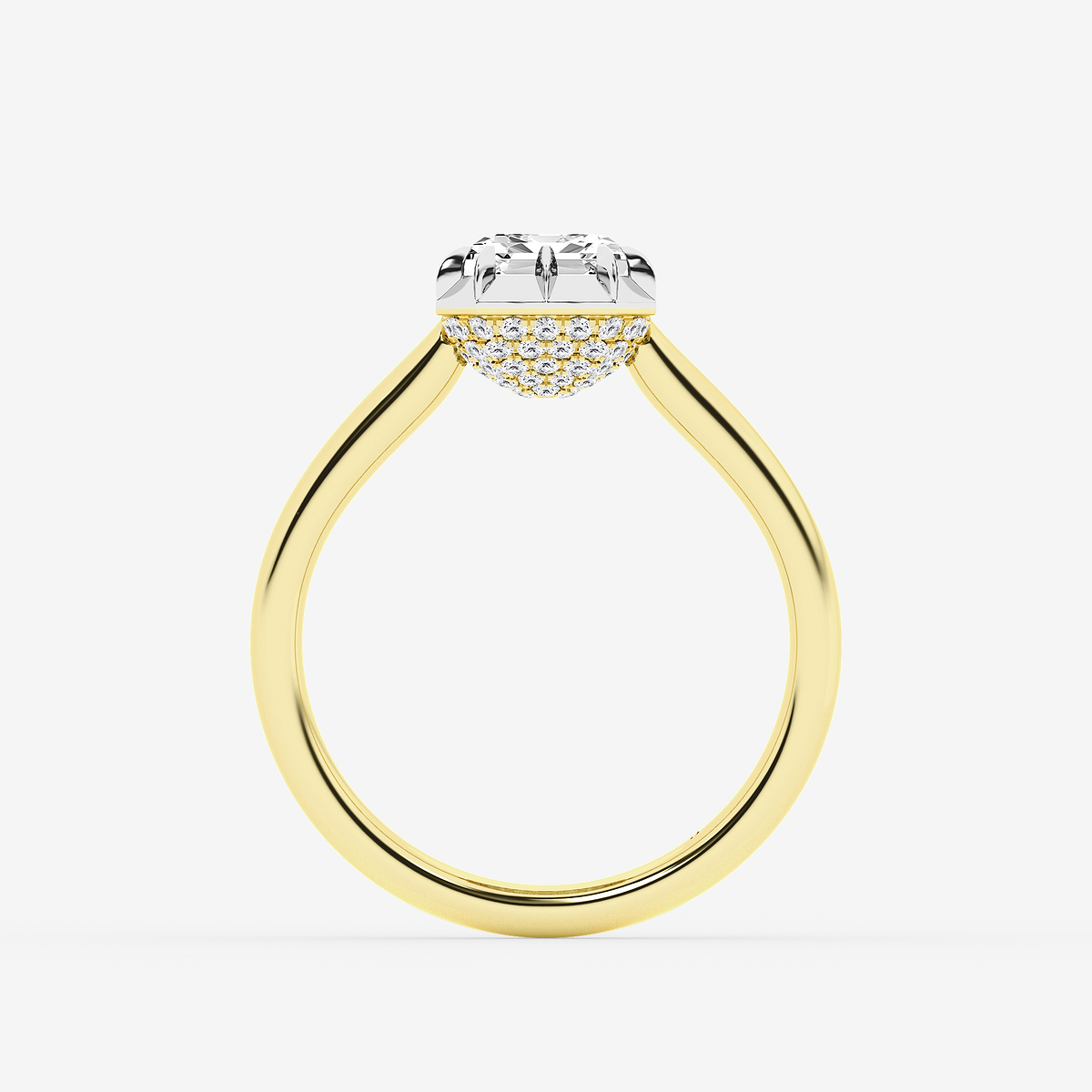 Additional Image 1 for  2 1/3 ctw Emerald Lab Grown Diamond Georgian Prong Setting Side Stone Engagement Ring