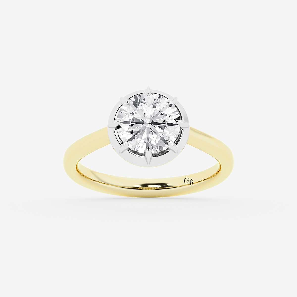 2 1/3 ctw Round Lab Grown Diamond Georgian Prong Setting Side Stone Engagement Ring