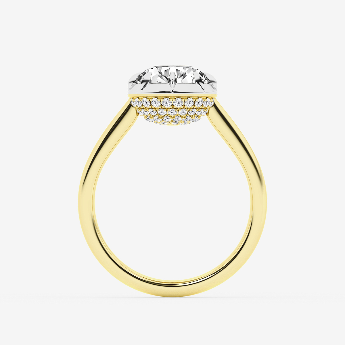 Additional Image 1 for  2 1/3 ctw Round Lab Grown Diamond Georgian Prong Setting Side Stone Engagement Ring