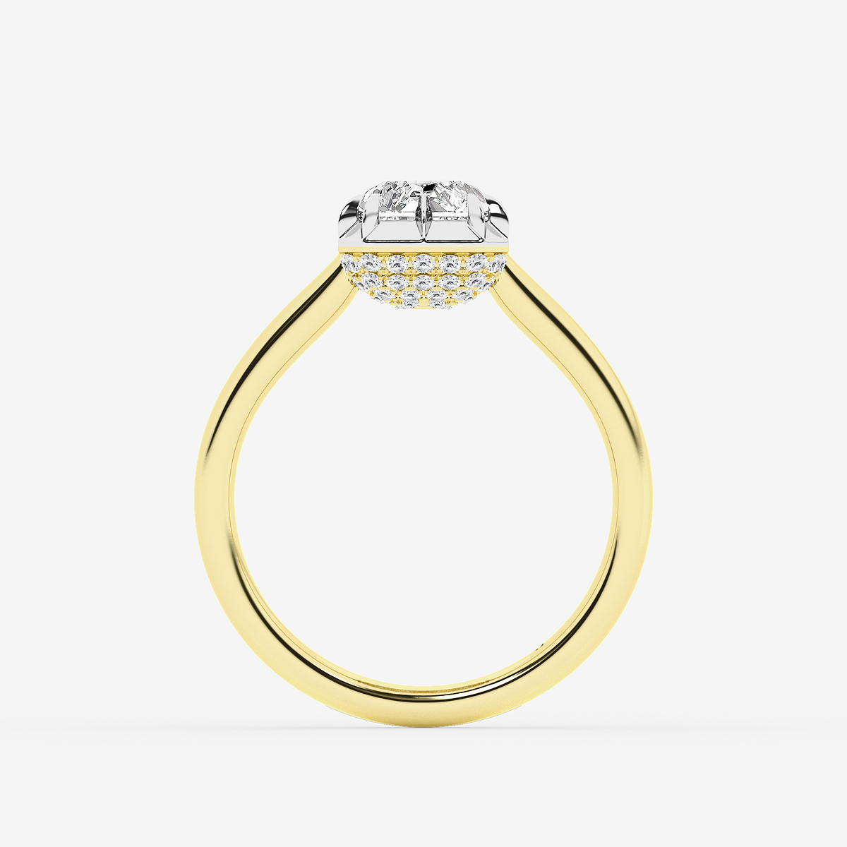 Additional Image 1 for  2 1/3 ctw Radiant Lab Grown Diamond Georgian Prong Setting Side Stone Engagement Ring
