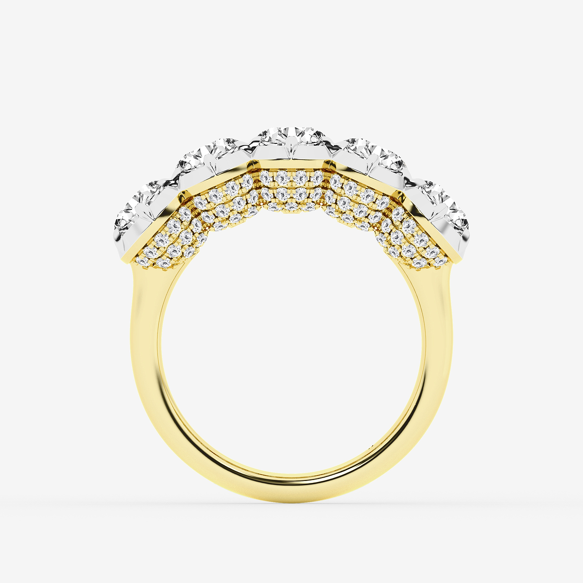 Additional Image 1 for  3 1/2 ctw Round Lab Grown Diamond Five Stone Georgian Prong Setting Anniversary Band