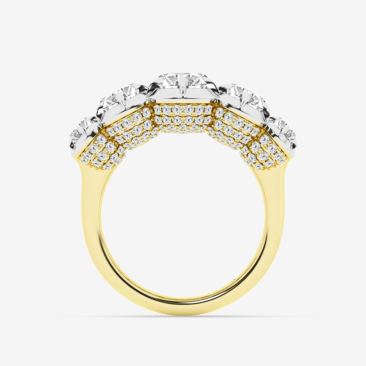 Additional Image 1 for  6 1/8 ctw Oval Lab Grown Diamond Five Stone Georgian Prong Setting Anniversary Band
