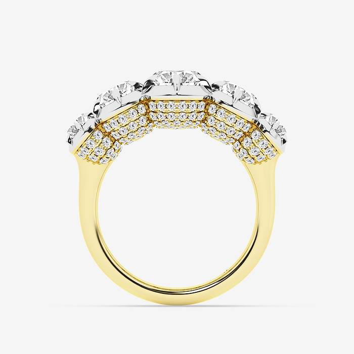 Seraphina - 6 1/8 ctw Oval Lab Grown Diamond Five Stone Georgian Prong Setting Anniversary Band