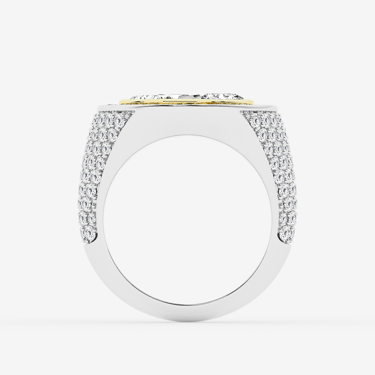 Additional Image 1 for  4 ctw Multi-Shape Lab Grown Diamond Three Stone Signet Statement Ring