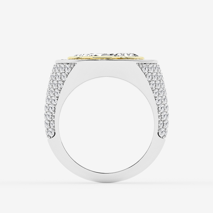 Multi-Shape Three Stone Signet Statement Ring