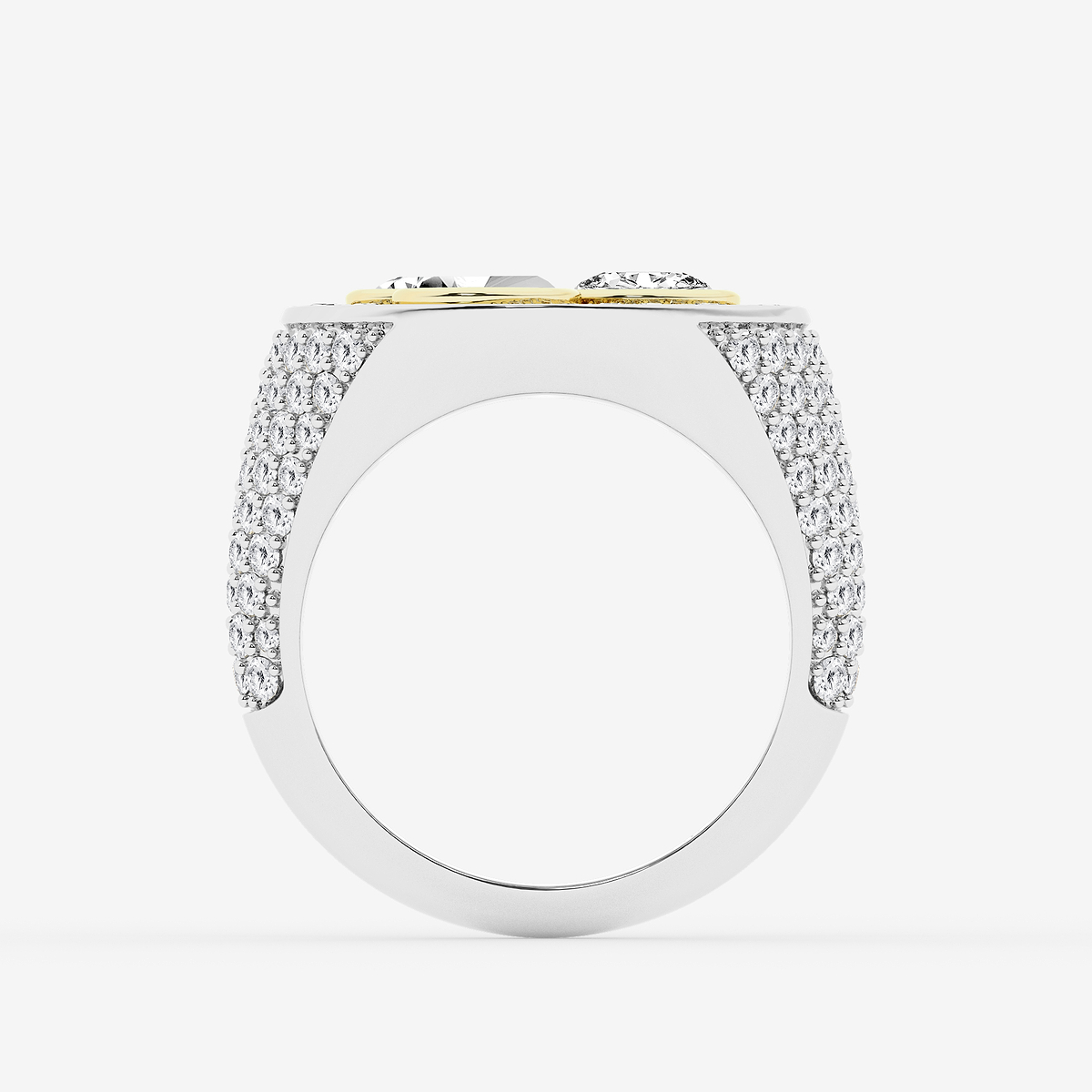 Additional Image 1 for  4 ctw Multi-Shape Lab Grown Diamond Three Stone Signet Statement Ring