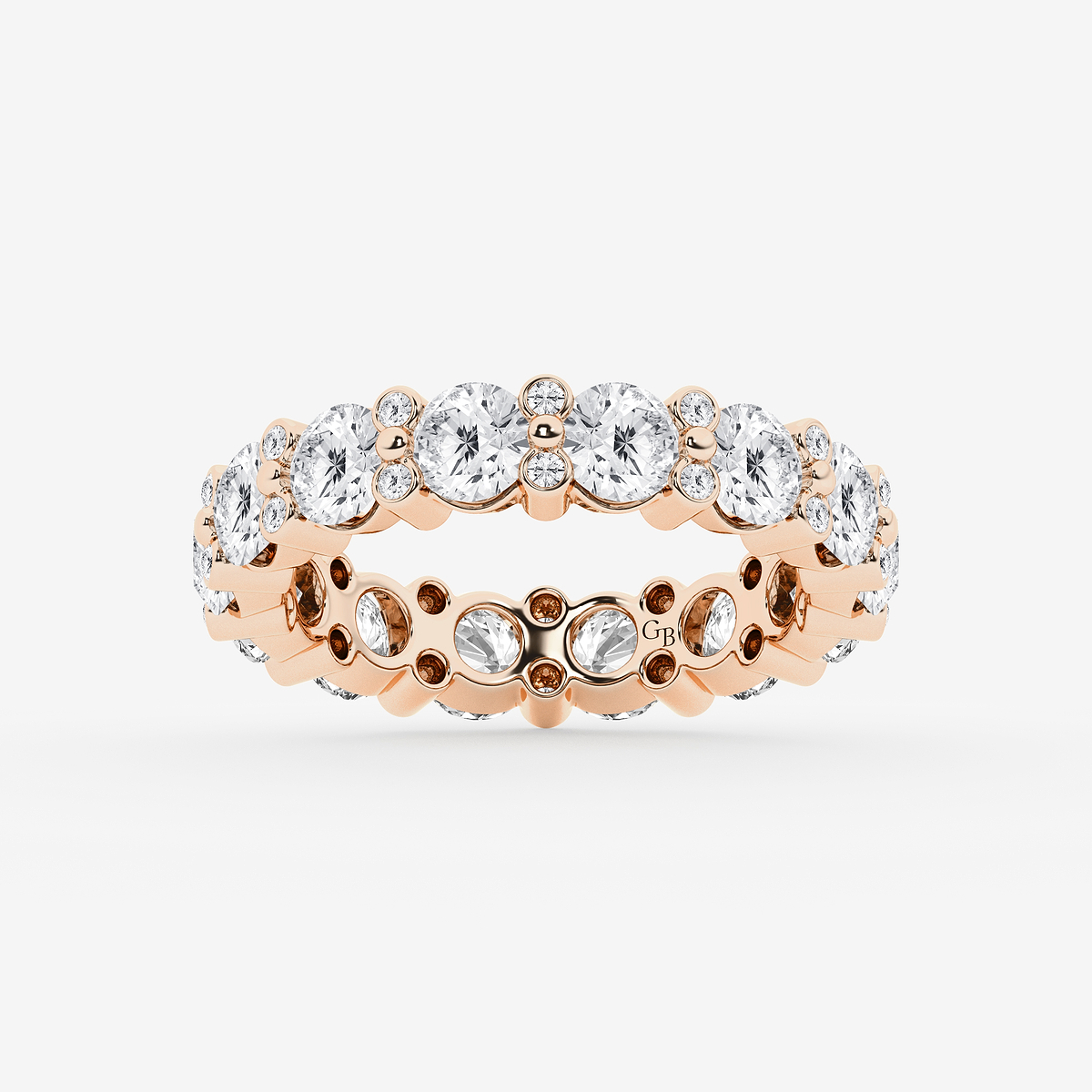 3 3/4 ctw Round Lab Grown Diamond  Eternity Band - 4mm Width