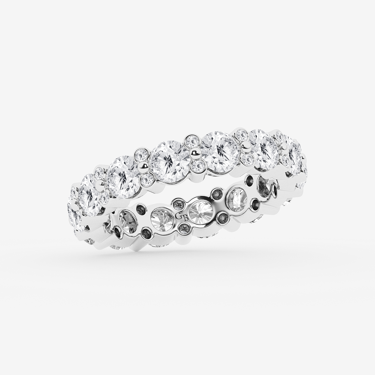 Additional Image 1 for  3 3/4 ctw Round Lab Grown Diamond  Eternity Band - 4mm Width