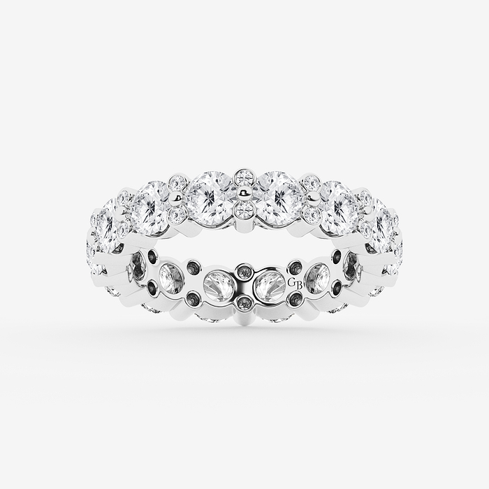 3 3/4 ctw Round Lab Grown Diamond  Eternity Band - 4mm Width