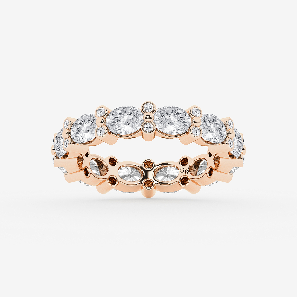 3 1/5 ctw Oval & Round Lab Grown Diamond Eternity Band - 4mm Width