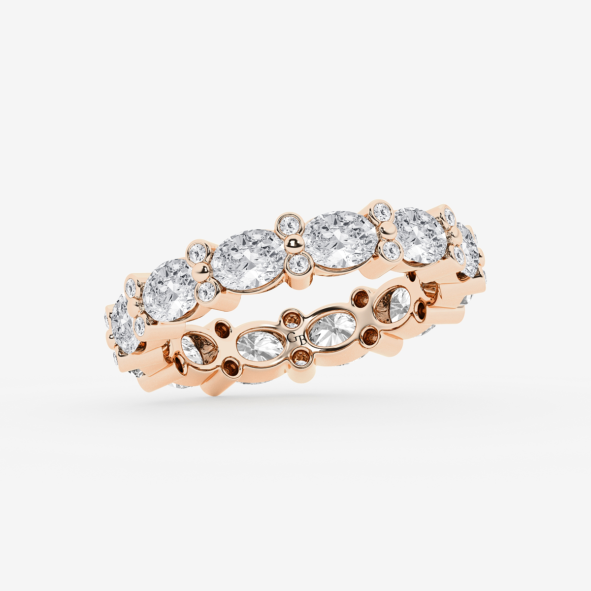 Additional Image 1 for  3 1/5 ctw Oval & Round Lab Grown Diamond Eternity Band - 4mm Width