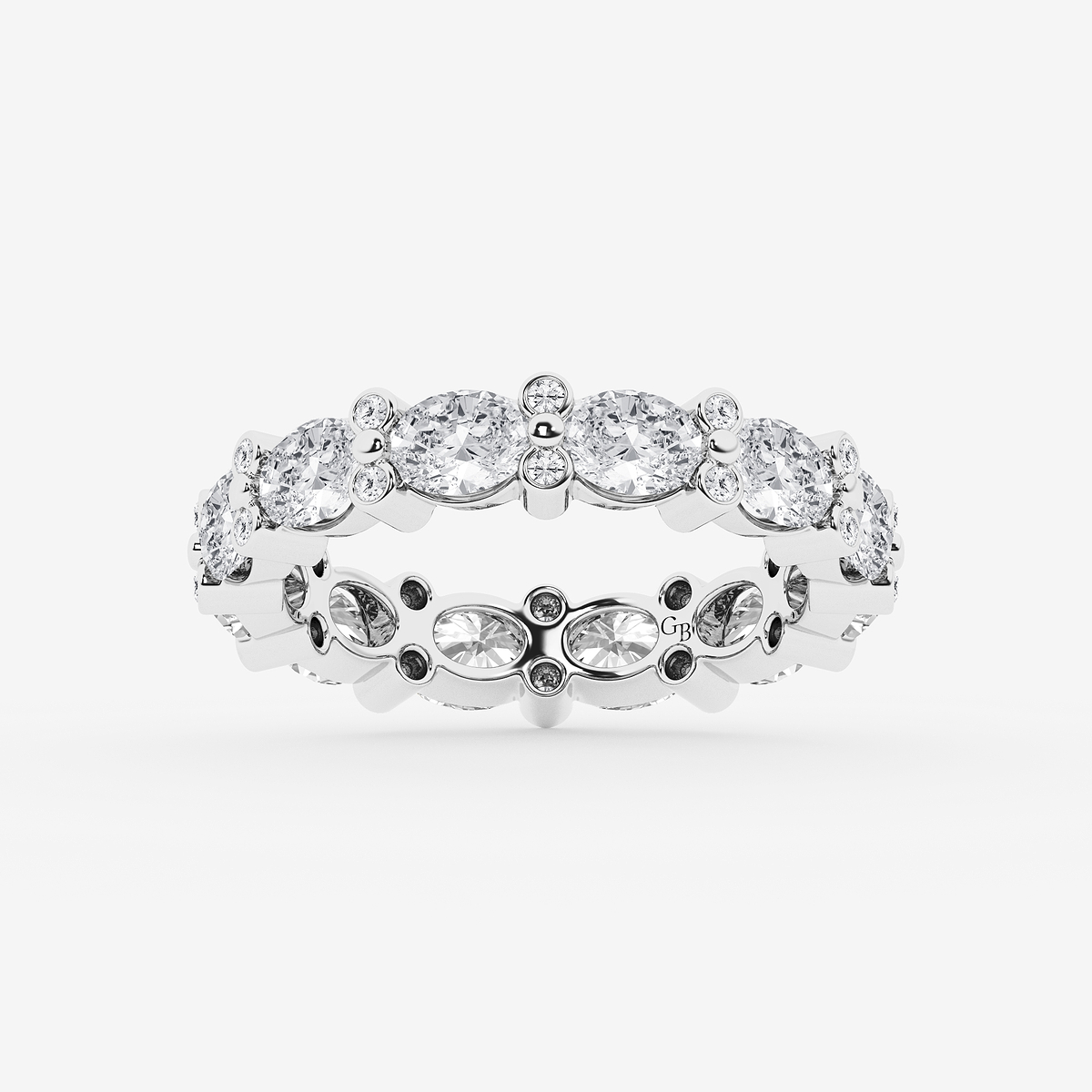 3 1/5 ctw Oval & Round Lab Grown Diamond Eternity Band - 4mm Width