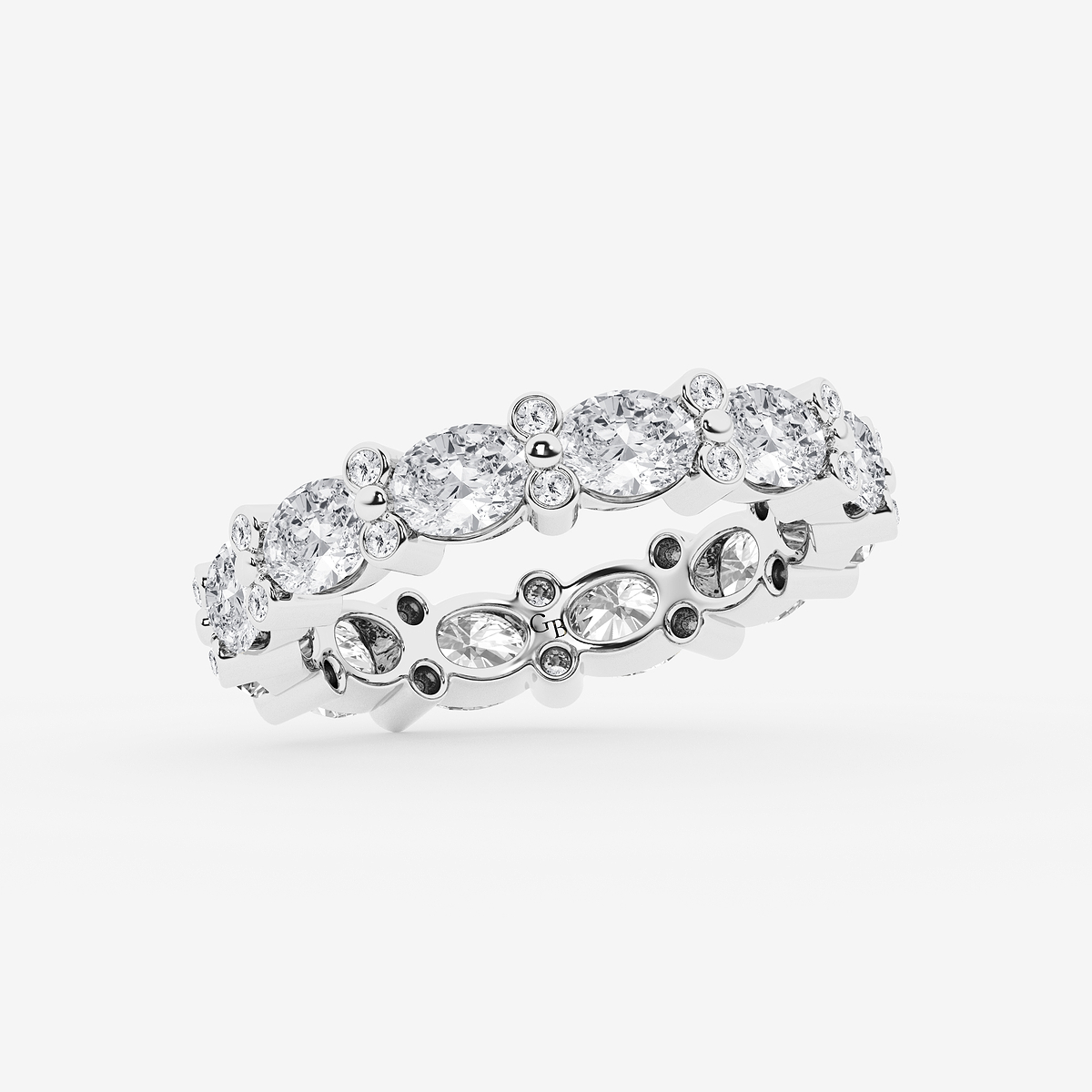Additional Image 1 for  3 1/5 ctw Oval & Round Lab Grown Diamond Eternity Band - 4mm Width