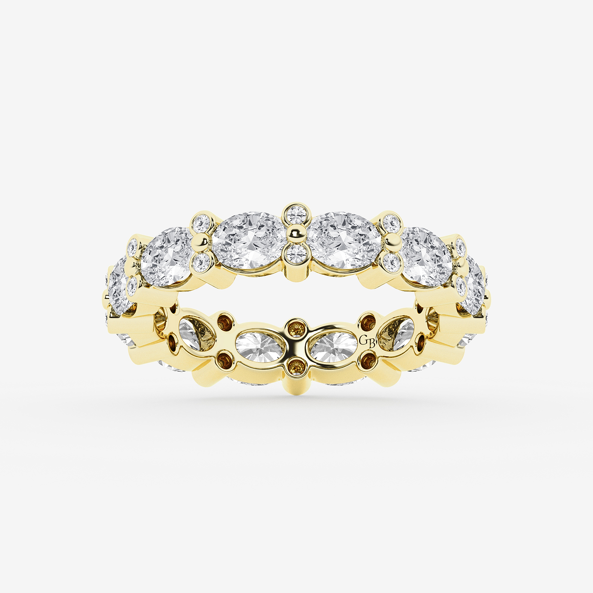 3 1/5 ctw Oval & Round Lab Grown Diamond Eternity Band - 4mm Width