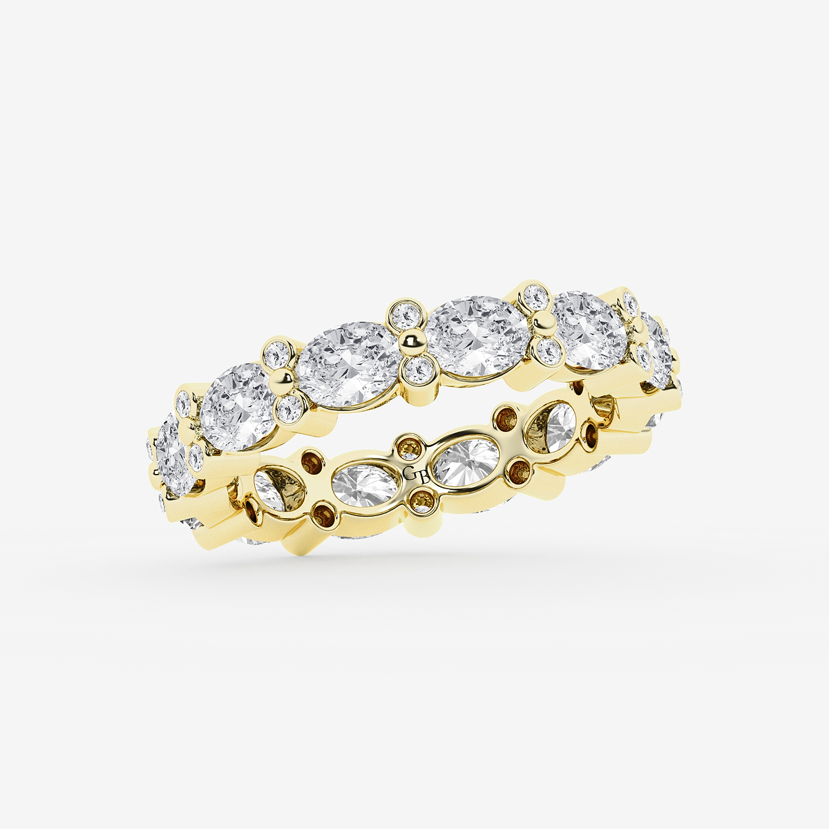 Additional Image 1 for  3 1/5 ctw Oval & Round Lab Grown Diamond Eternity Band - 4mm Width