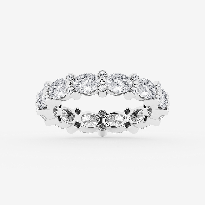 3 1/5 ctw Oval & Round Lab Grown Diamond Eternity Band - 4mm Width