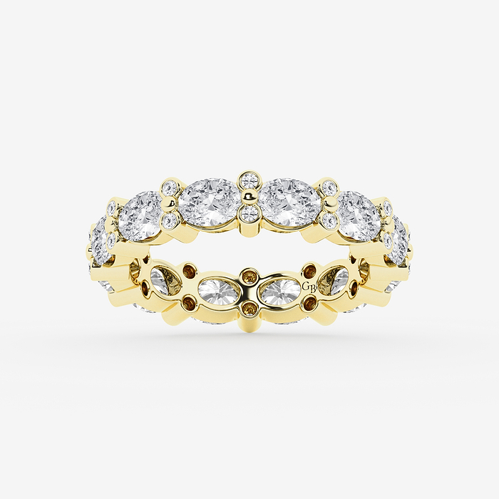 3 1/5 ctw Oval & Round Lab Grown Diamond Eternity Band - 4mm Width