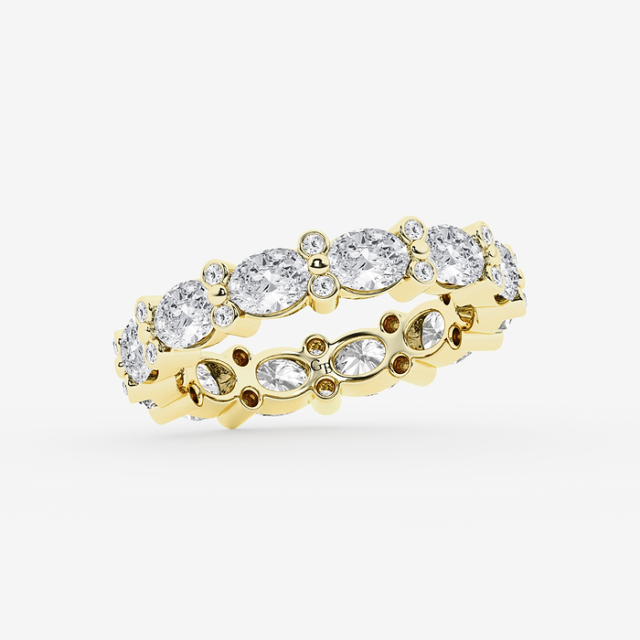 Grove - 3 1/5 ctw Oval &amp; Round Lab Grown Diamond Eternity Band - 4mm Width