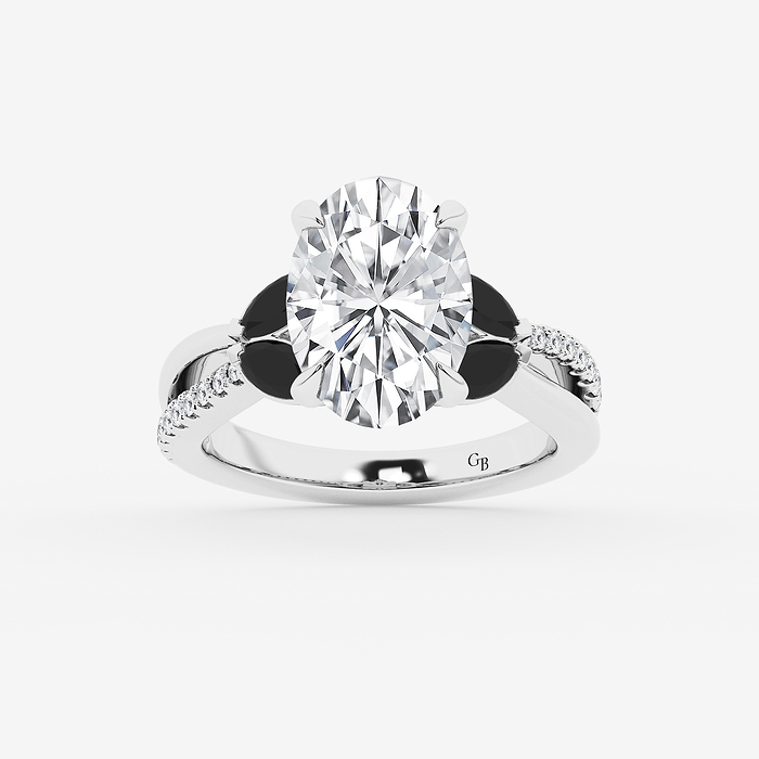 Design ID 12616 - GB Custom 4 1/10 ctw Oval Lab Grown Diamond Hidden Halo Engagement Ring