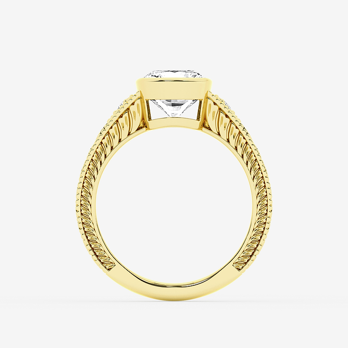 Design ID 12826 - GB Custom 2 1/2 ctw Elongated Cushion Lab Grown Diamond Vintage Ring