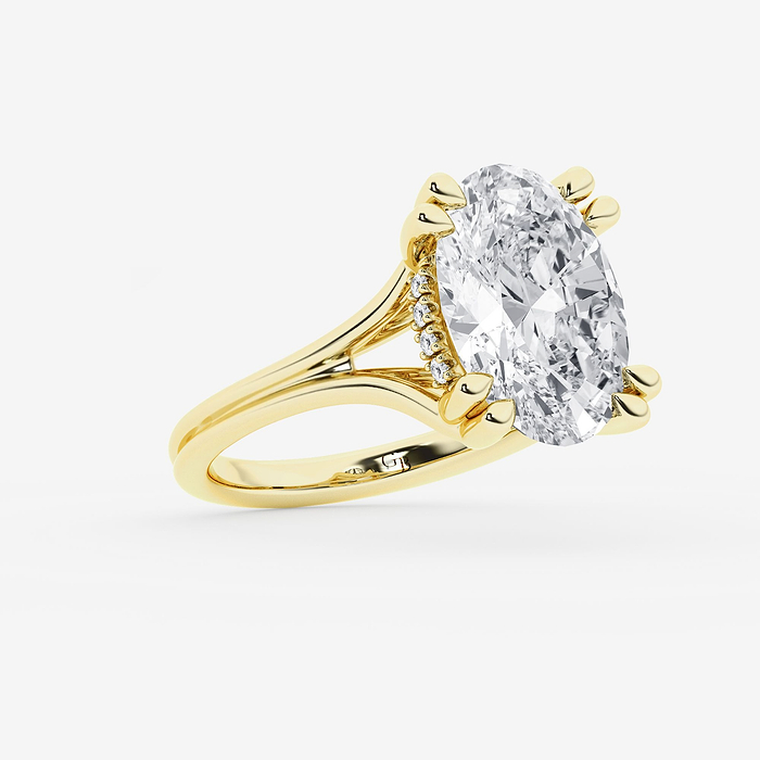 Design ID 12912 - GB Custom 5 ctw Oval Lab Grown Diamond Double Prong Hidden Halo Engagement Ring