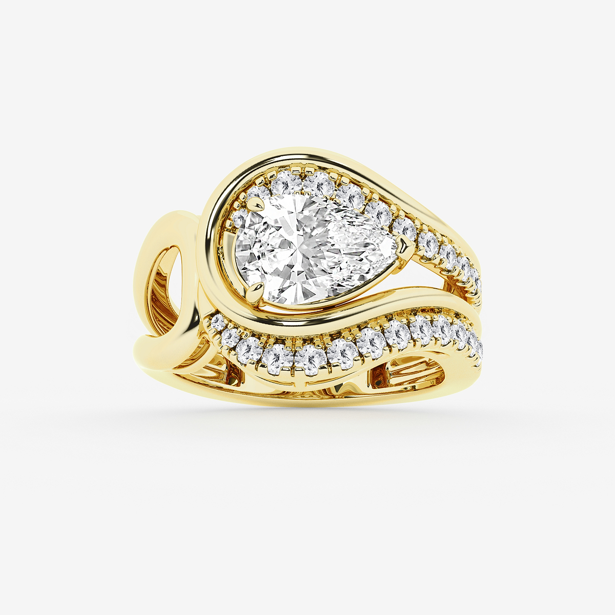 2 1/2 ctw Pear Lab Grown Diamond Swirl Statement Ring