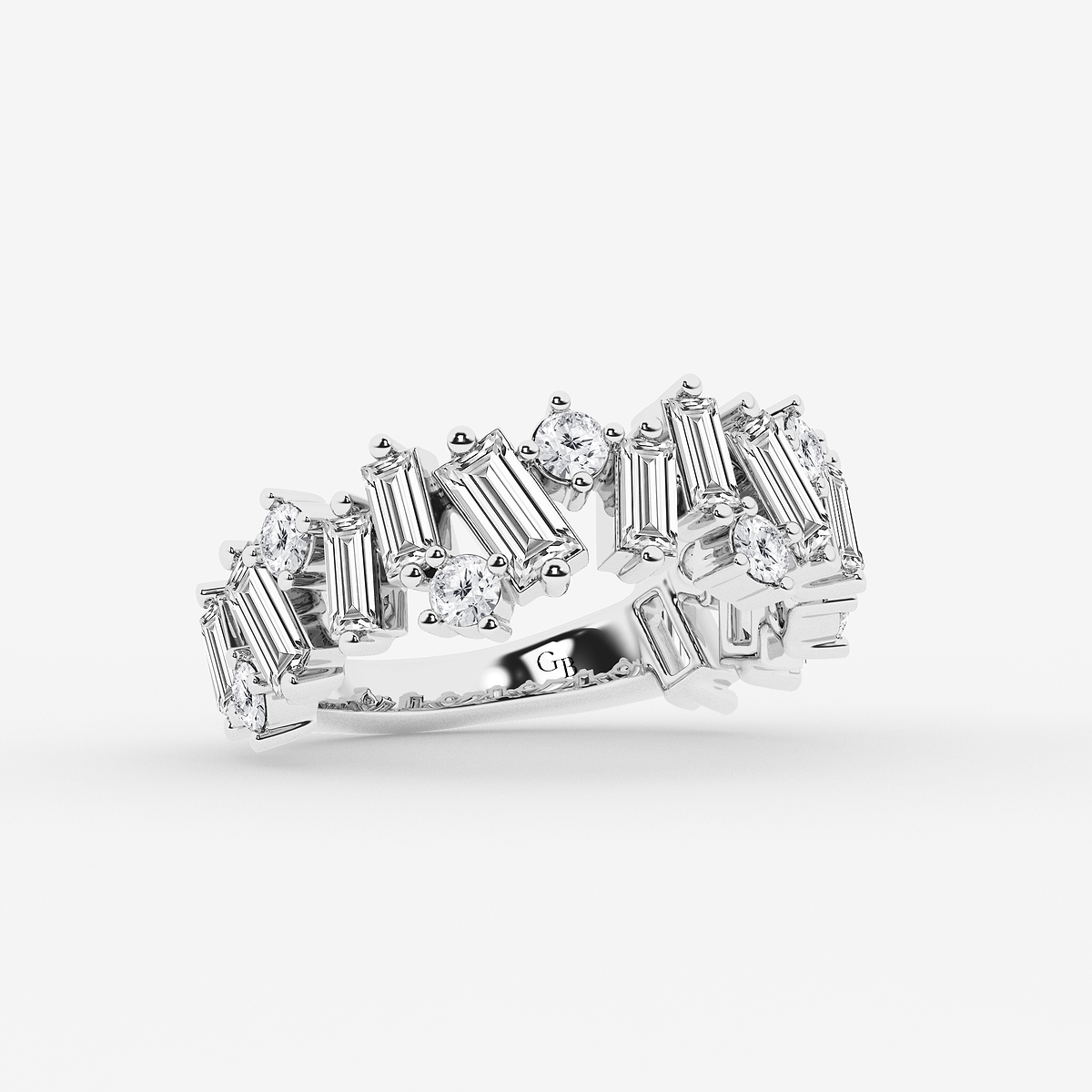 Additional Image 1 for  2 ctw Baguette and Round Lab Grown Diamond Alternating Statement Ring