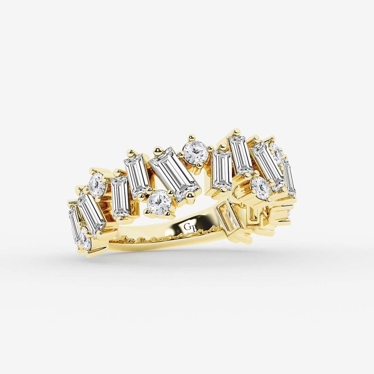 Additional Image 1 for  2 ctw Baguette and Round Lab Grown Diamond Alternating Statement Ring