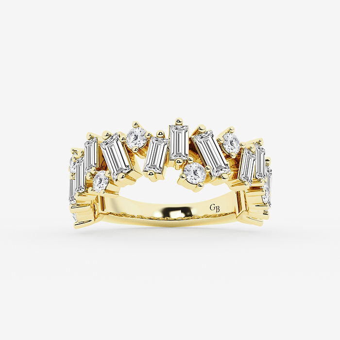 2 ctw Baguette and Round Lab Grown Diamond Alternating Statement Ring