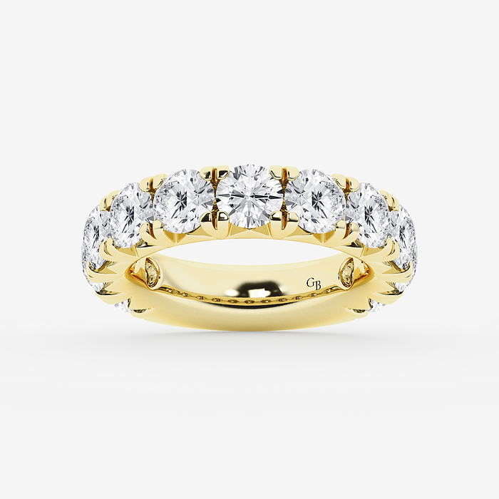 Round Three Quarter Eternity Band - 5 ctw Round Lab Grown Diamond Three Quarter Eternity Wedding Band