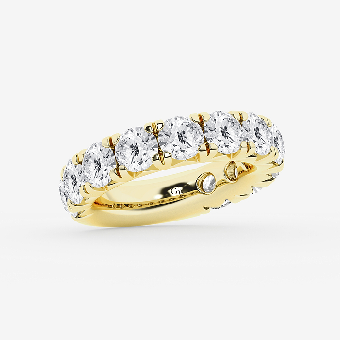 Round Three Quarter Eternity Band - 5 ctw Round Lab Grown Diamond Three Quarter Eternity Wedding Band