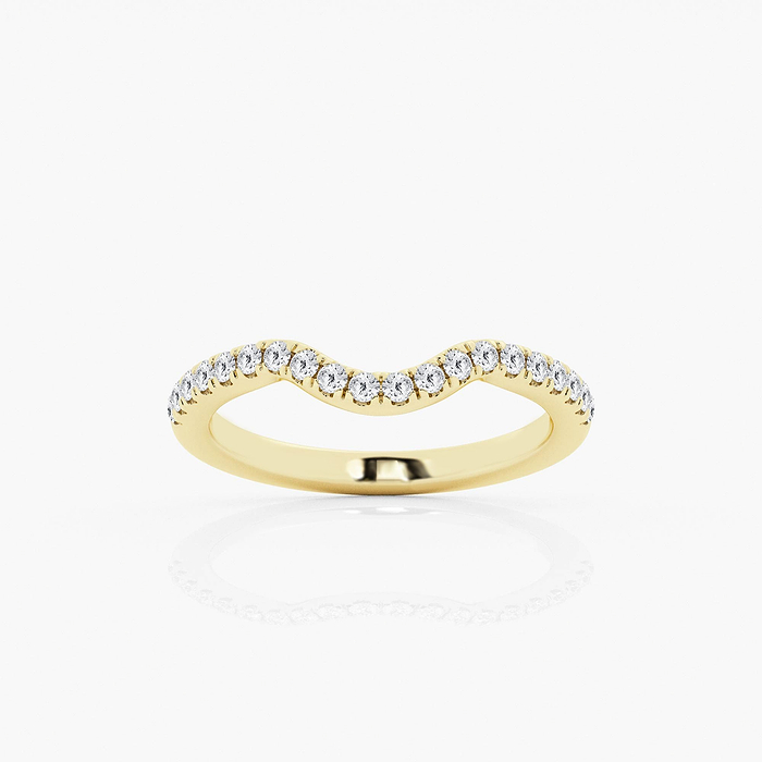 1/4 ctw Round Lab Grown Diamond Curve Wedding Band