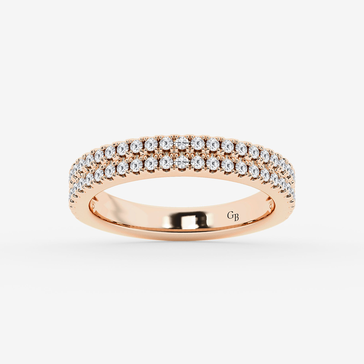 1/2 ctw Round Lab Grown Diamond Double Row Stackable Ring