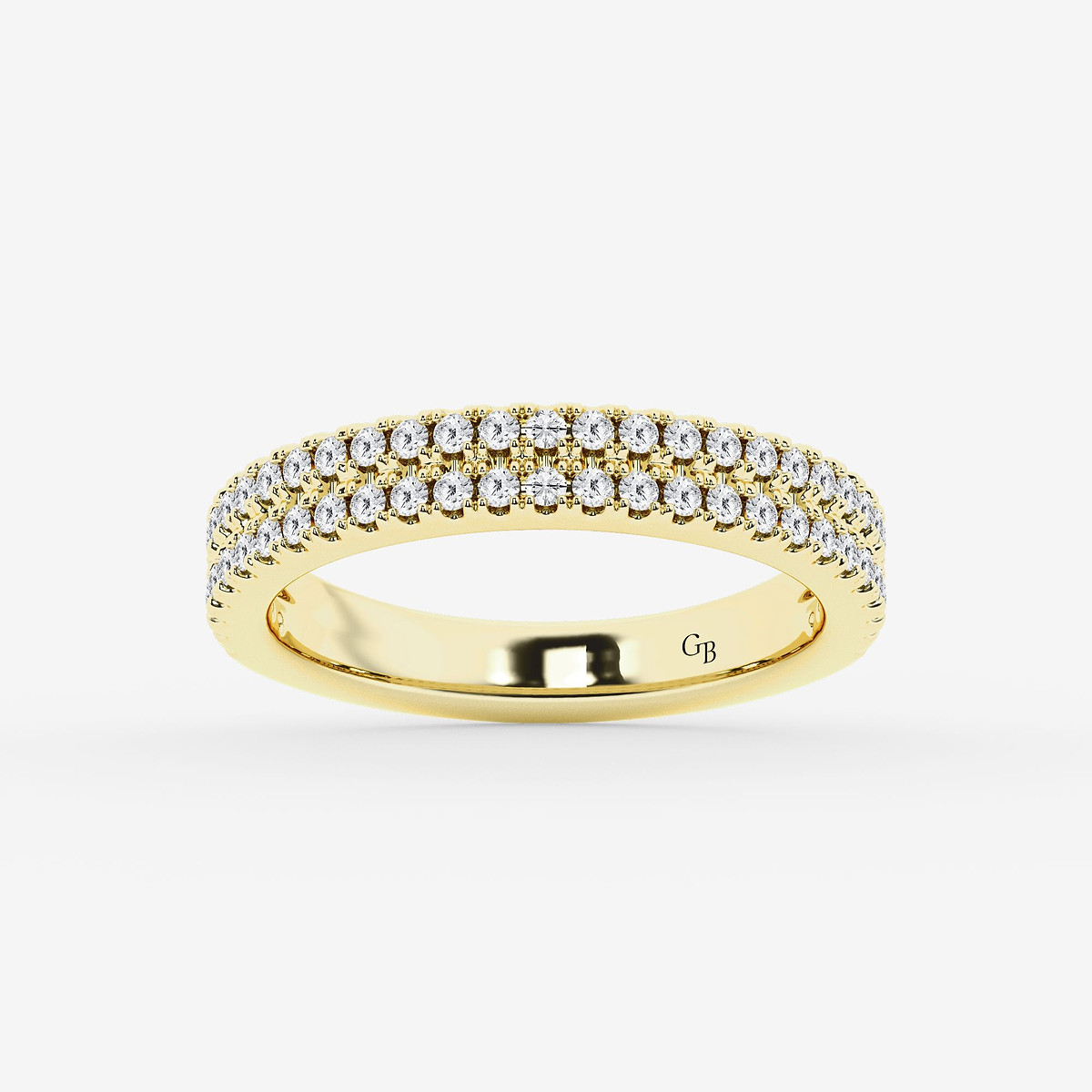 1/2 ctw Round Lab Grown Diamond Double Row Stackable Ring