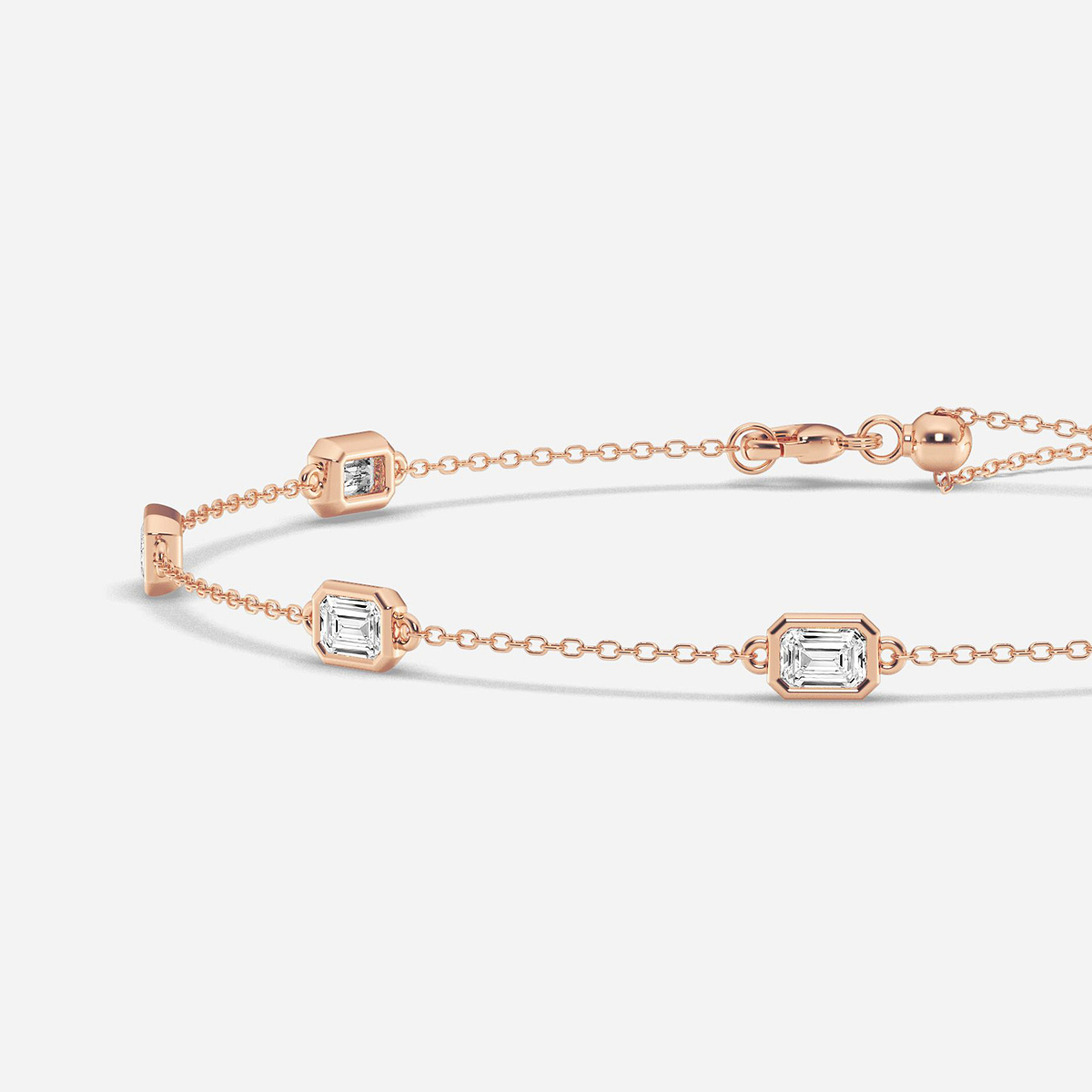 Additional Image 1 for  1 3/4 ctw Emerald Lab Grown Diamond Anklet