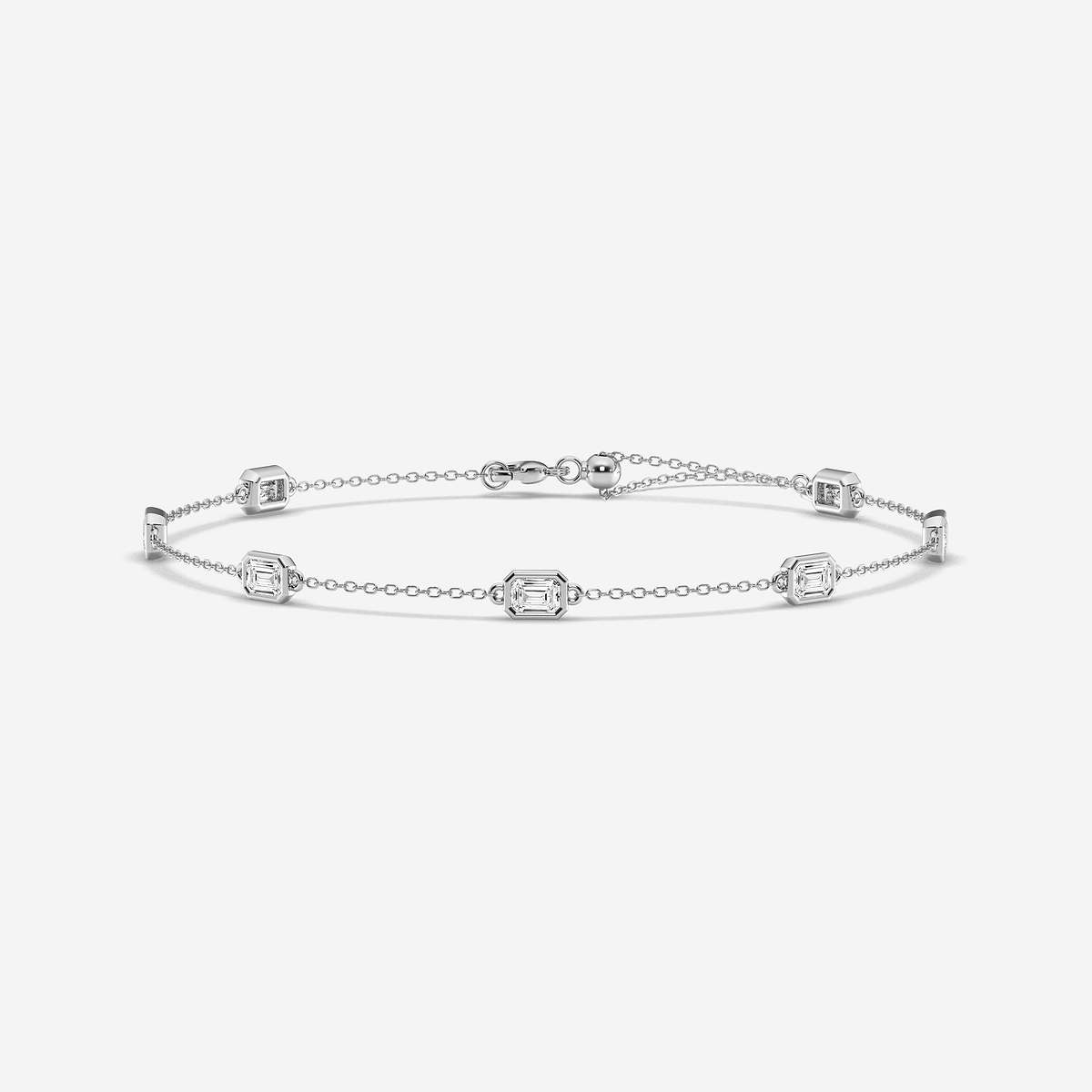 1 3/4 ctw Emerald Lab Grown Diamond Anklet