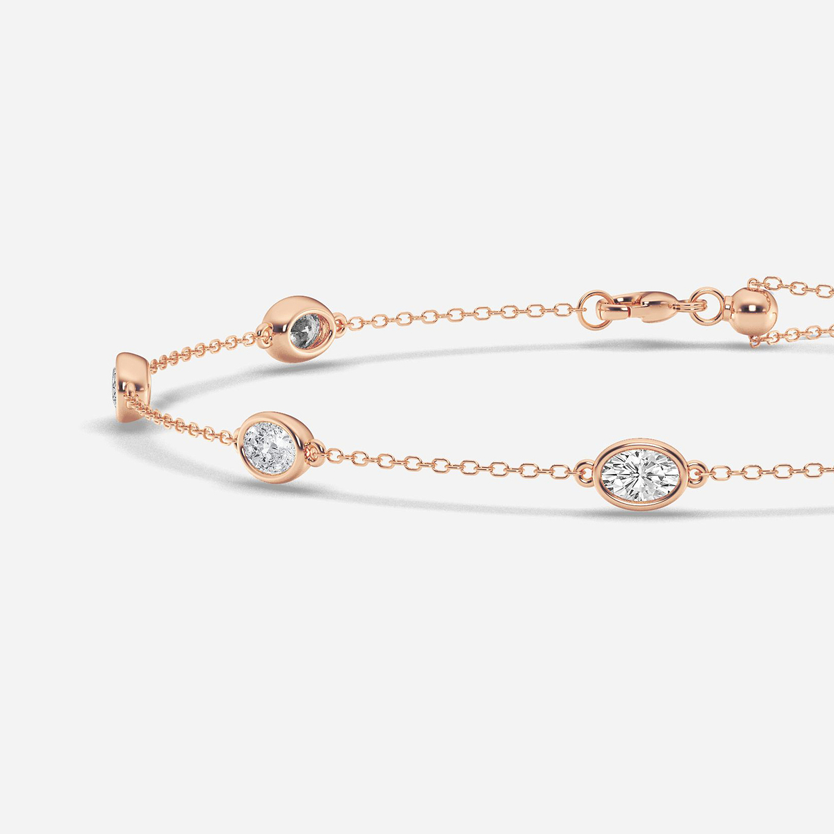 Additional Image 1 for  1 3/4 ctw Oval Lab Grown Diamond Anklet