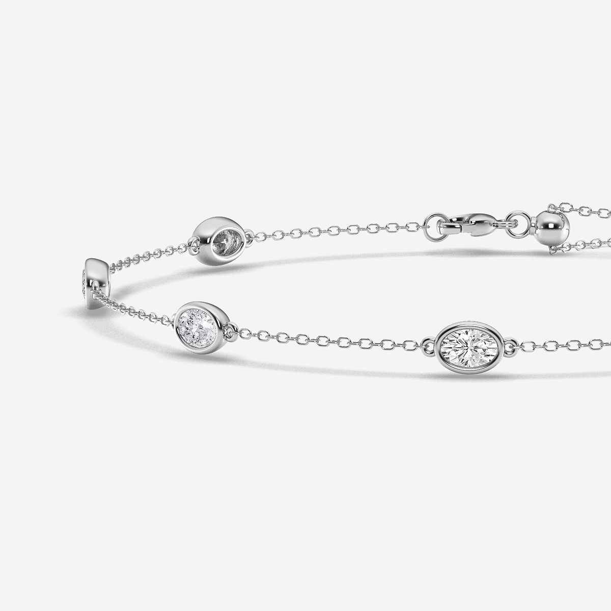 Additional Image 1 for  1 3/4 ctw Oval Lab Grown Diamond Anklet